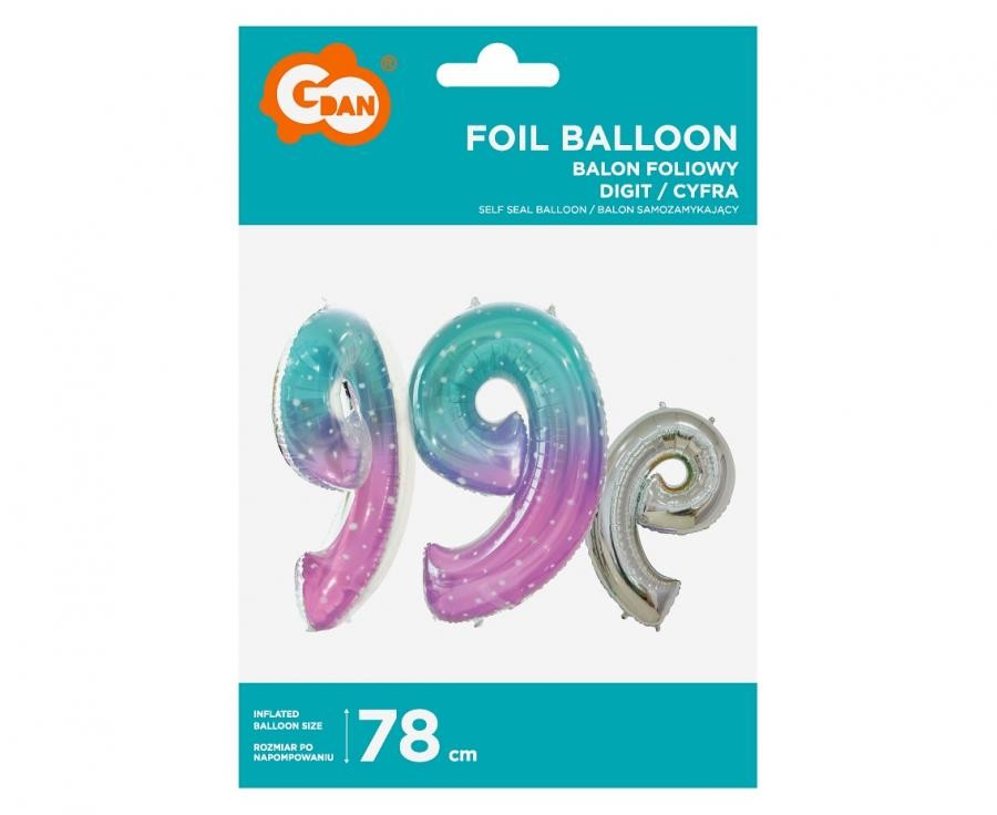 Folijas balons "Ciparu telpa" 78 cm