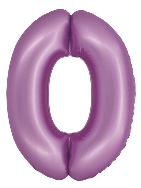 Folijas balons "Cipars lavandas krāsā", 76 cm, skaitlis 0