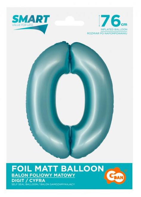 Folijas balons "Cipars gaiši zils, paklājiņzils", 76 cm