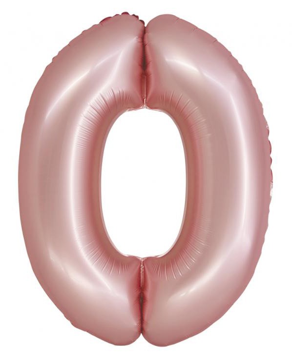Folijas balons "Cipars 0", gaiši rozā, paklājiņrozā, 76 cm