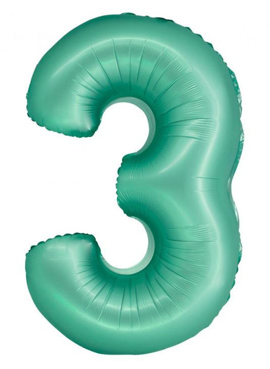 Folijas balons "Cimber Mint Mat" ar ciparu 3, 76 cm
