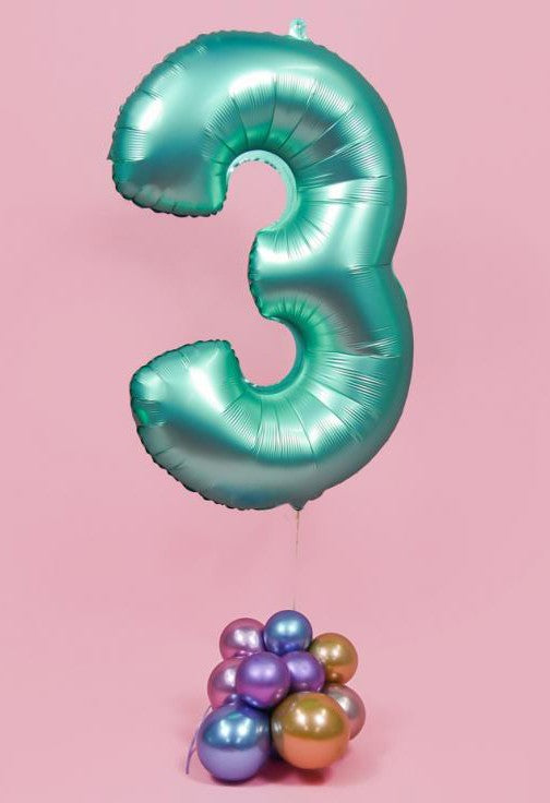 Folijas balons "Cimber Mint Mat" ar ciparu 3, 76 cm