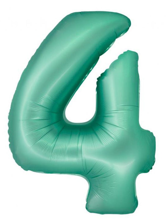 Folijas balons "Citi Mint" ar paklājiņu, 76 cm, skaitlis 4
