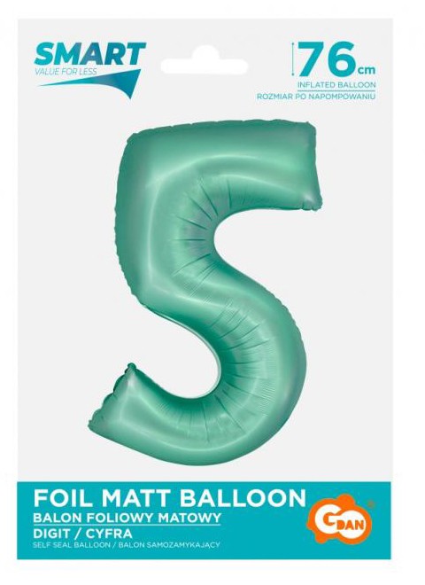 Folijas balons "Ciparu piparmētra", 76 cm, piparmētru krāsas