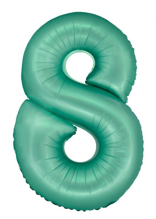 Folijas balons "Cipari piparmētru krāsā", 76 cm, 8 cipari piparmētru krāsā