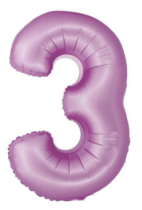 Folijas balons "Cipars lavandas krāsā", 76 cm, skaitlis 3