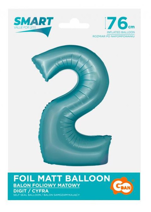 Folijas balons "Cipars gaiši zils, paklājiņzils", 76 cm