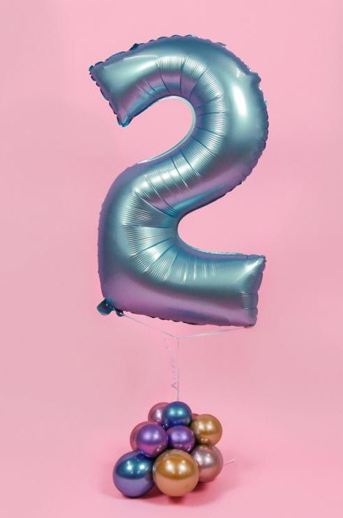 Folijas balons "Cipars gaiši zils, paklājiņzils", 76 cm
