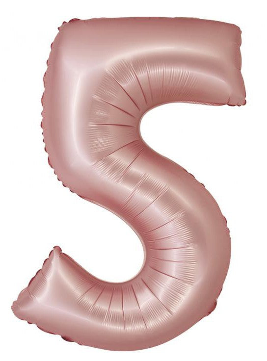 Folijas balons "Cipars gaiši rozā" ar skaitli 5, 76 cm