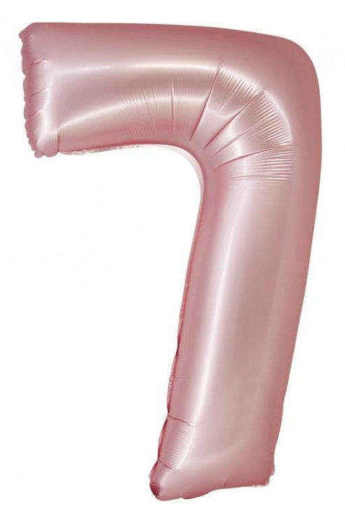 Folijas balons "Cipars 7" gaiši rozā, paklājiņrozā krāsā, 76 cm