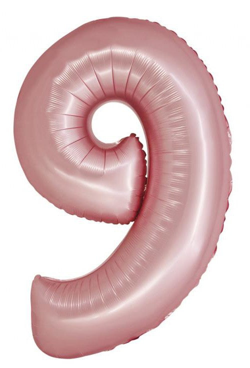 Folijas balons "Cipars 9" gaiši rozā, paklājiņrozā krāsā, 76 cm
