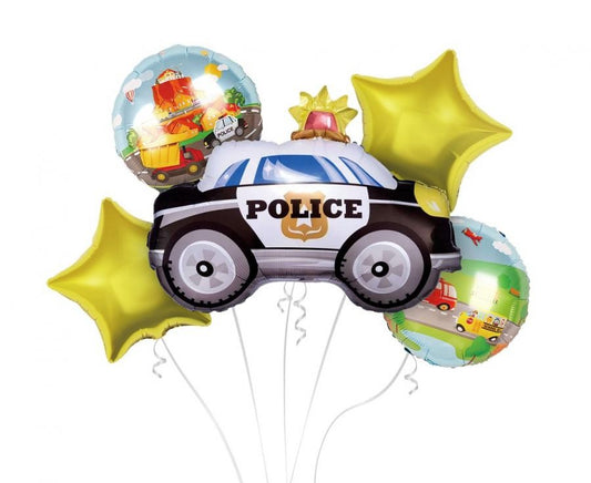 Policijas pīkstienu folijas balonu komplekts, 5 daļas