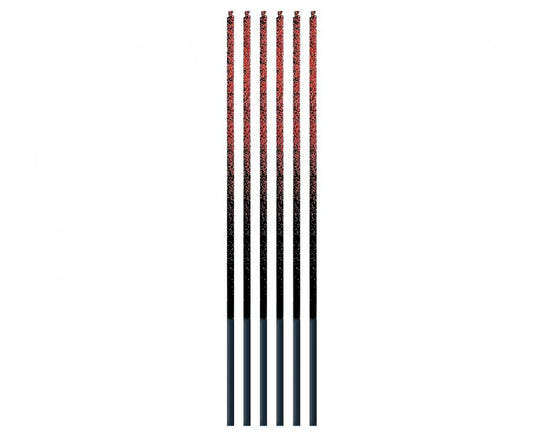 Krāsa Ombre Red Glitter Red dzimšanas dienas svece, 6 sveču komplekts
