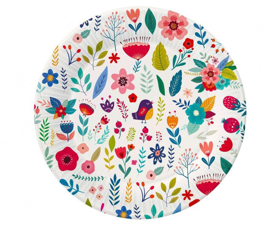 Papīra šķīvju komplekts "Pavasaris, izpriecas", 6 gab., 18 cm