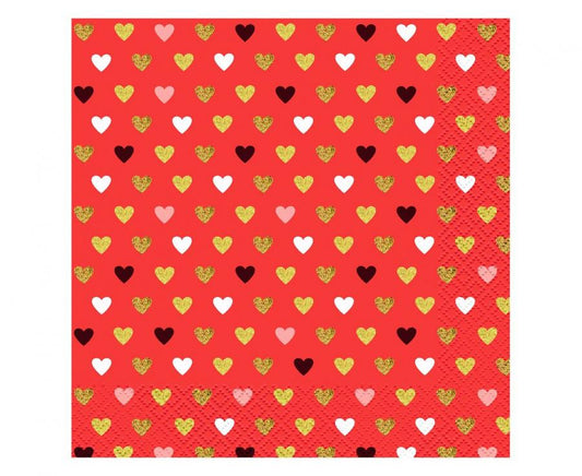 Love XOXO sarkanas salvetes 20 gab. 33x33 cm