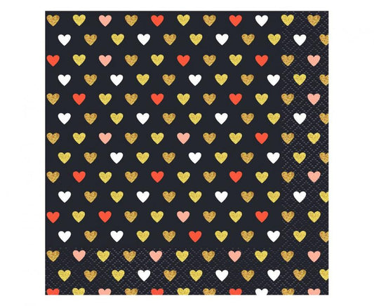 Love XOXO melnas salvetes 20 gab. 33x33 cm
