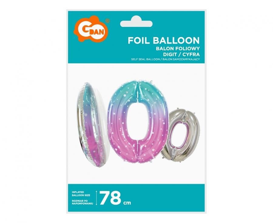 Folijas balons "Ciparu telpa, 0. telpa", 78 cm