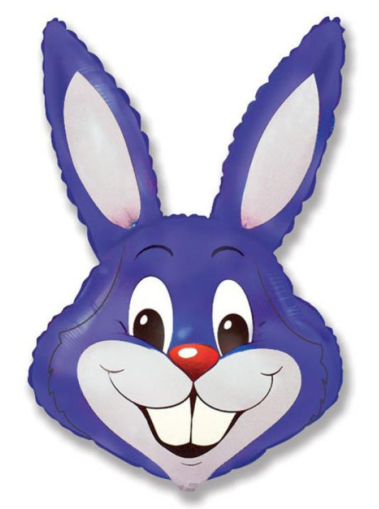 Folijas balons ar violetu truša galvu, 61 cm (WP)