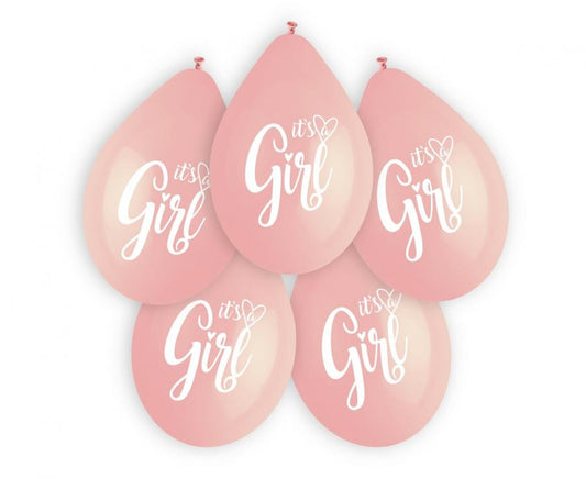 Piekarināmie baloni "Baby It's a Girl", 5 gab., 13 collas (30 cm)