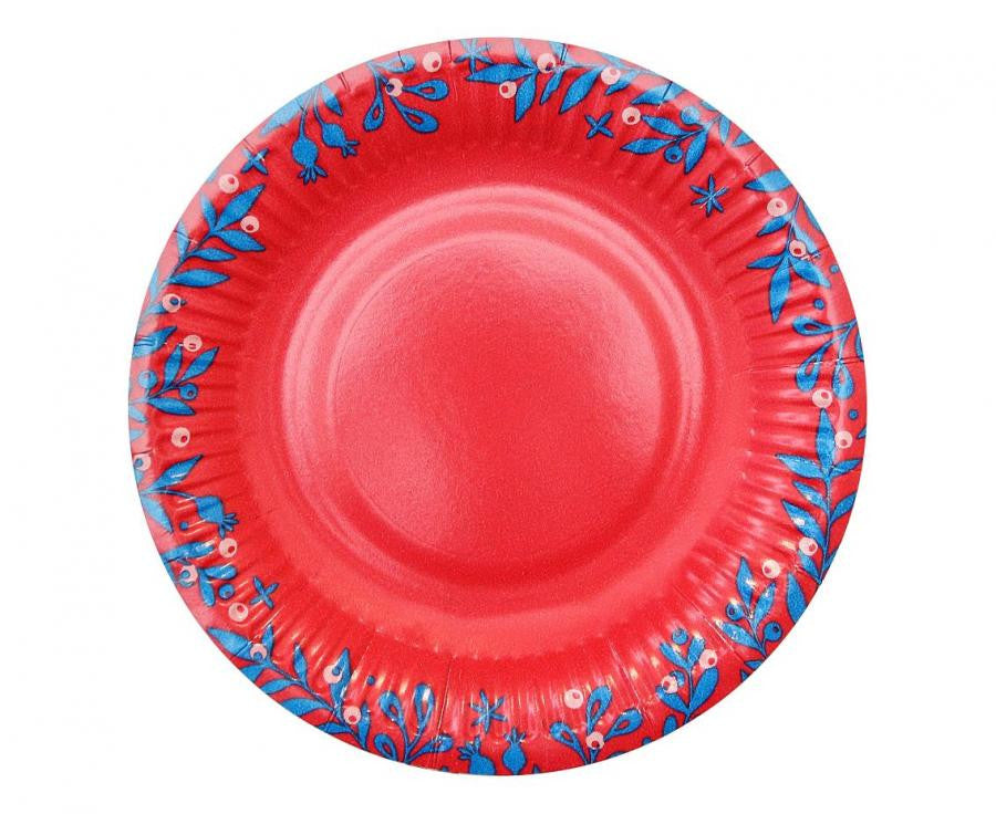 Ziemassvētku papīra šķīvji "Lai snigs" 6 gab. 18 cm