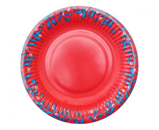 Ziemassvētku papīra šķīvji "Lai snigs" 6 gab. 18 cm