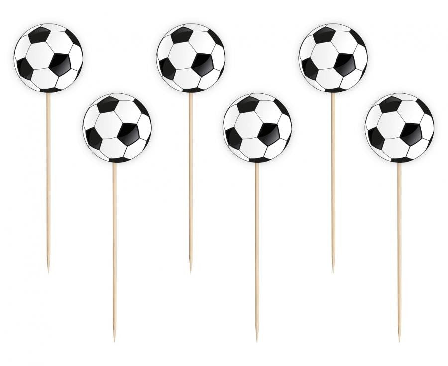 Dekoratīvo futbola bumbu nūju komplekts (6 gab.)
