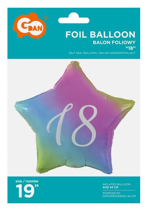 Daudz laimes dzimšanas dienā varavīksnes varavīksnes daudz laimes dzimšanas dienā 18 zvaigžņu folijas balons 44 cm