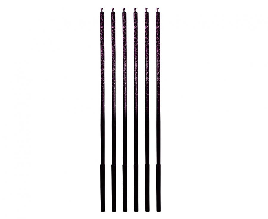 Krāsu ombre violeta mirdzumu kārta, violeta dzimšanas dienas svece, 6 sveču komplekts
