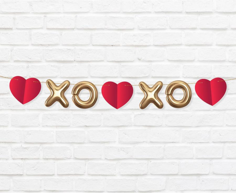 Mīlestība XOXO Sarkana XOXO papīra vītne 200 cm