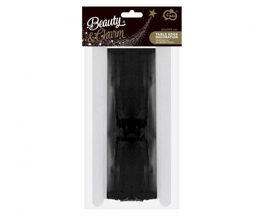 Ballīšu B&C melns galda dekors, melns, 300 cm