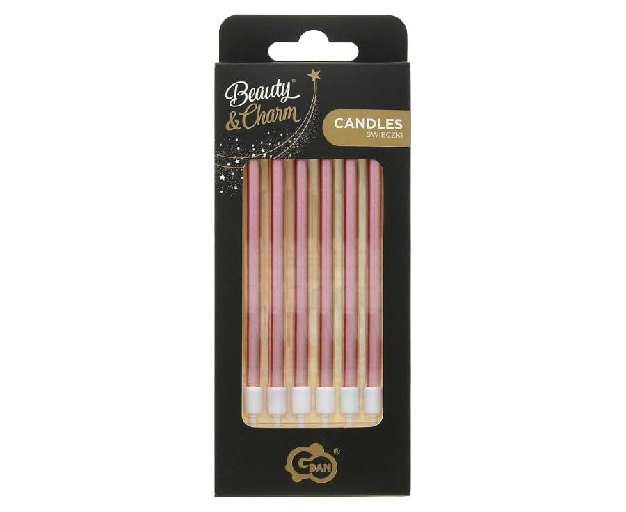 Krāsa B&C Metallic Rose Gold kūkas svece, 6 sveču komplekts