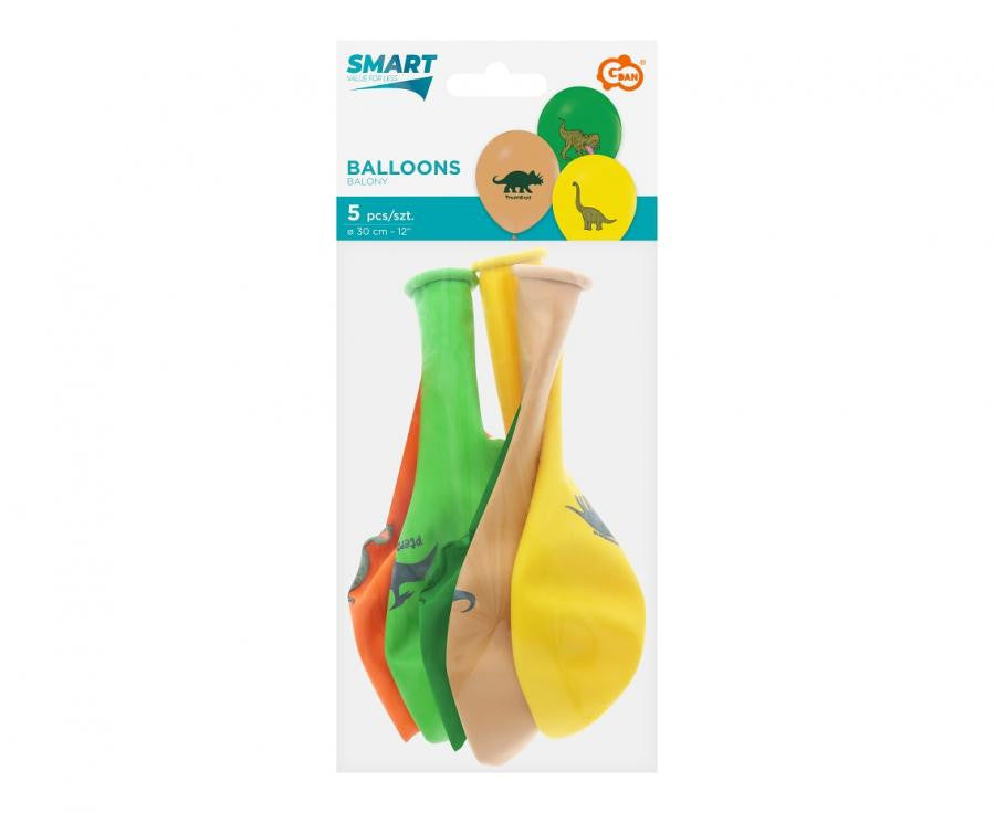 Dinozaurs Dinozauri, baloni, 5 gab. 12 collas (30 cm)