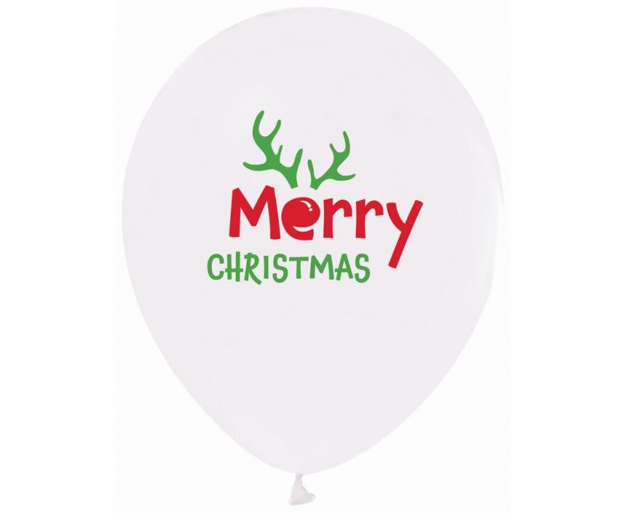 Priecīgus Ziemassvētkus! Raga balons, 5 gab. 12 collas (30 cm)
