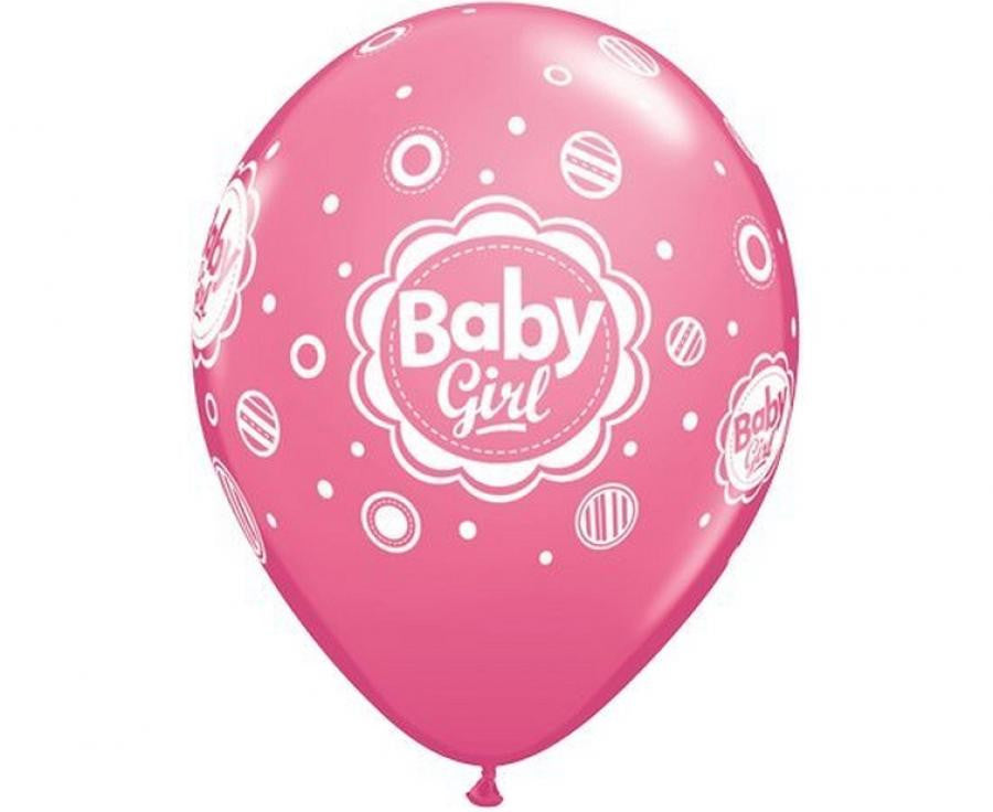 Rozā krāsas meiteņu balonu maisījums, 6 gab. iepakojumā, 28 cm (11 collas)
