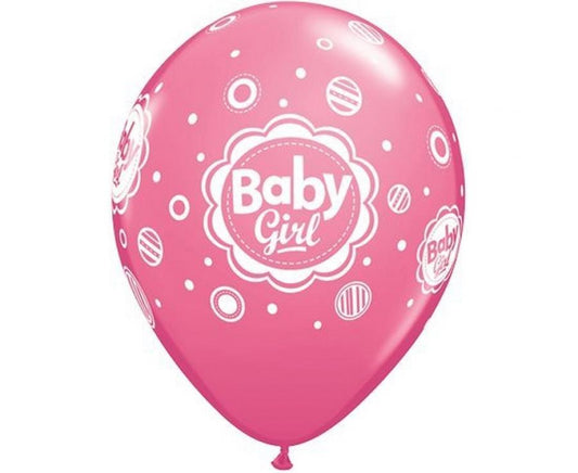 Rozā krāsas meiteņu balonu maisījums, 6 gab. iepakojumā, 28 cm (11 collas)