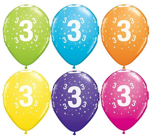 Daudz laimes dzimšanas dienā! Daudz laimes dzimšanas dienā 3 tropu miksa baloni, 6 gab. 11 collas (28 cm)