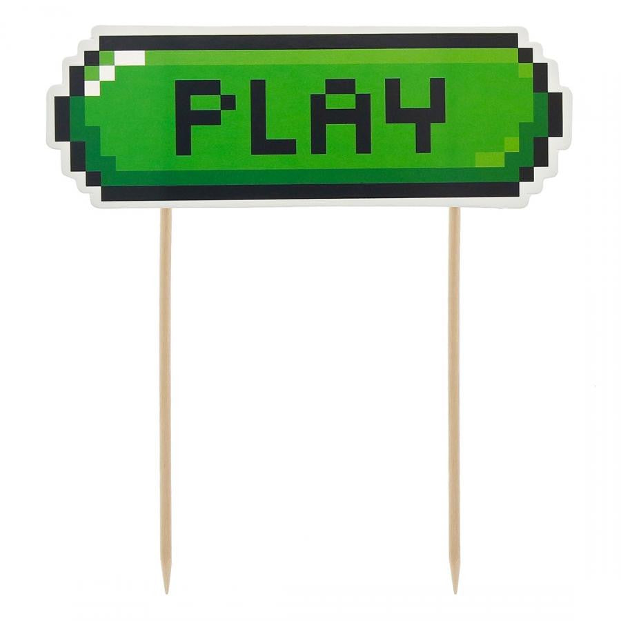 Gamer Game On Play kūkas dekors 15 cm