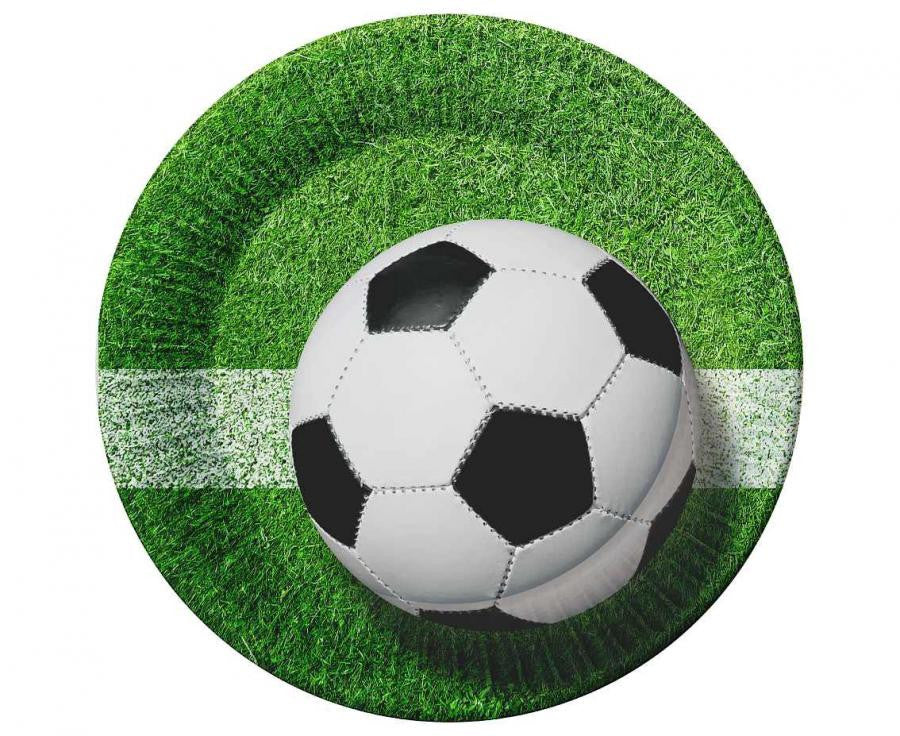 Futbola laukuma papīra šķīvji 6 gab. 18 cm