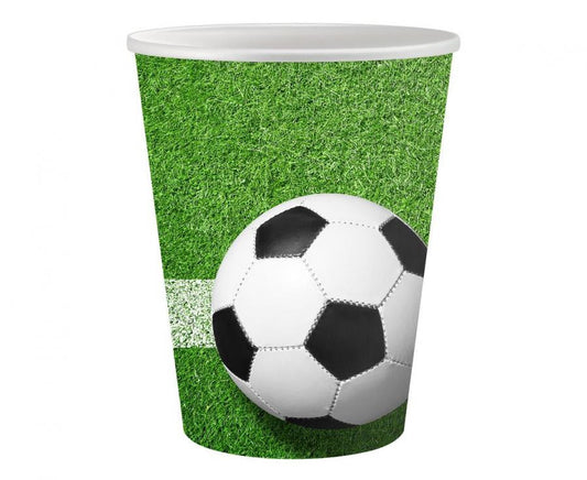 Futbola laukuma papīra krūzītes, 6 gab., 200 ml