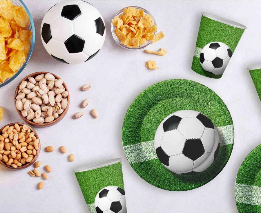 Futbola laukuma papīra krūzītes, 6 gab., 200 ml