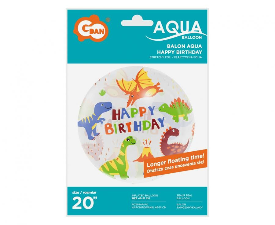 Folijas balons "Dinozaurs Aqua" - dzimšanas dienas slaids, 46 cm
