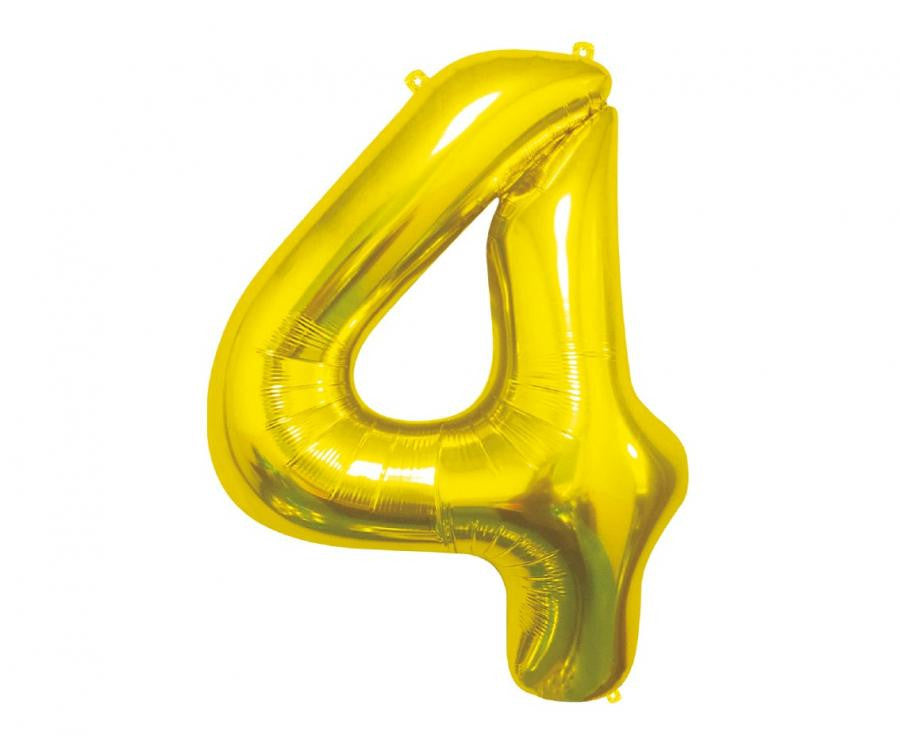 Folijas balons "Cipars Zelts", 85 cm, skaitlis 4