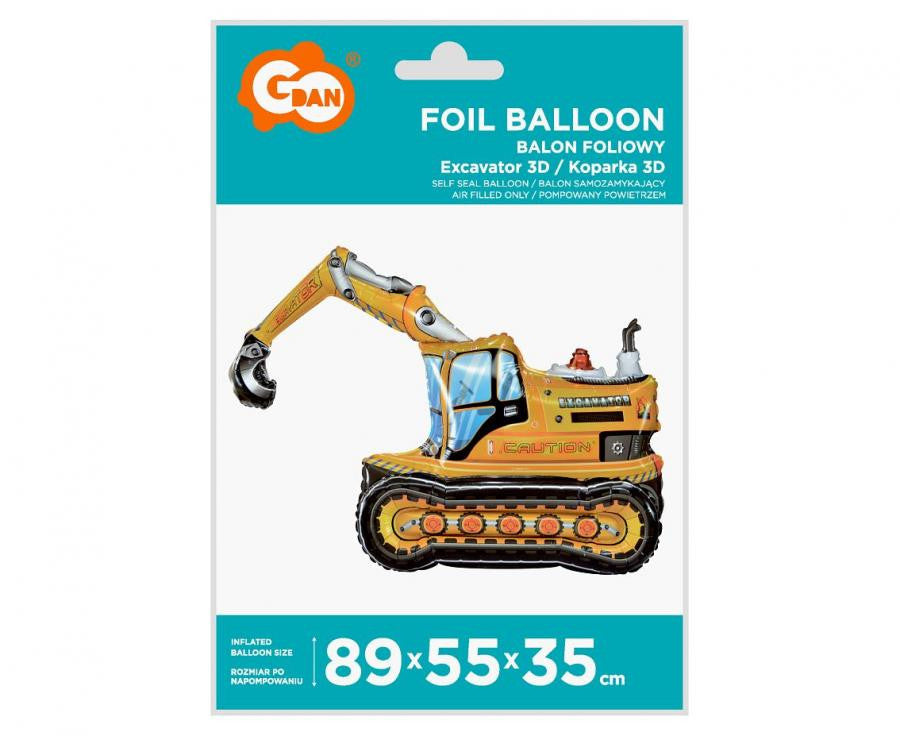 3D folijas balons "Ekskavators" 89 cm
