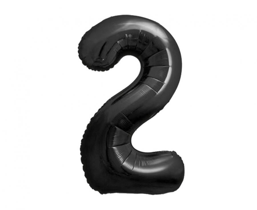 Folijas balons "Cipars B&C", 85 cm, melns, melns, cipars 2