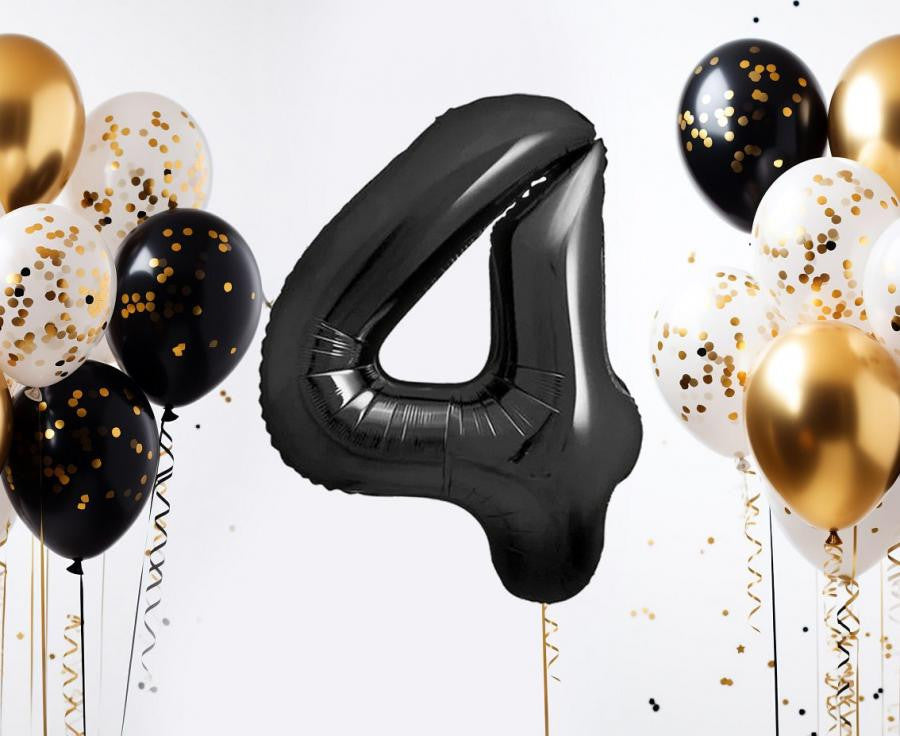Folijas balons "Cipars B&C" ar matētu melnu uzrakstu, 85 cm
