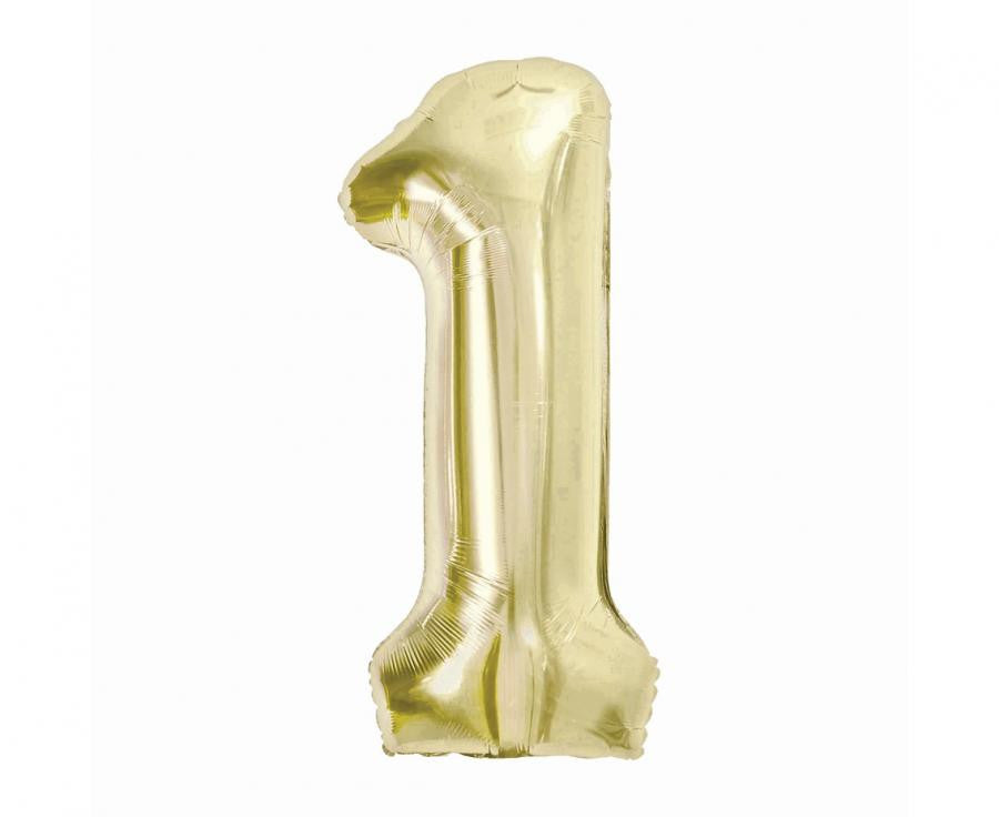 Folijas balons "Cipars B&C", šampanieša krāsas, 85 cm, skaitlis 1