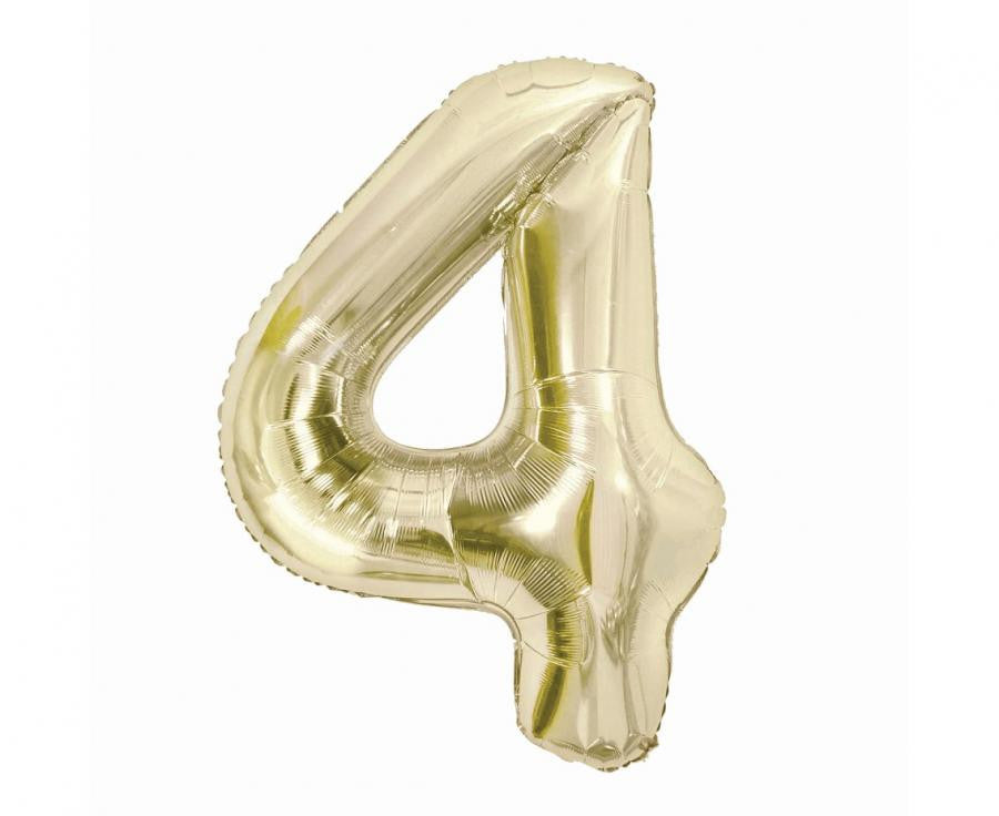 Folijas balons "Cipars B&C", šampanieša krāsā, 85 cm, skaitlis 4