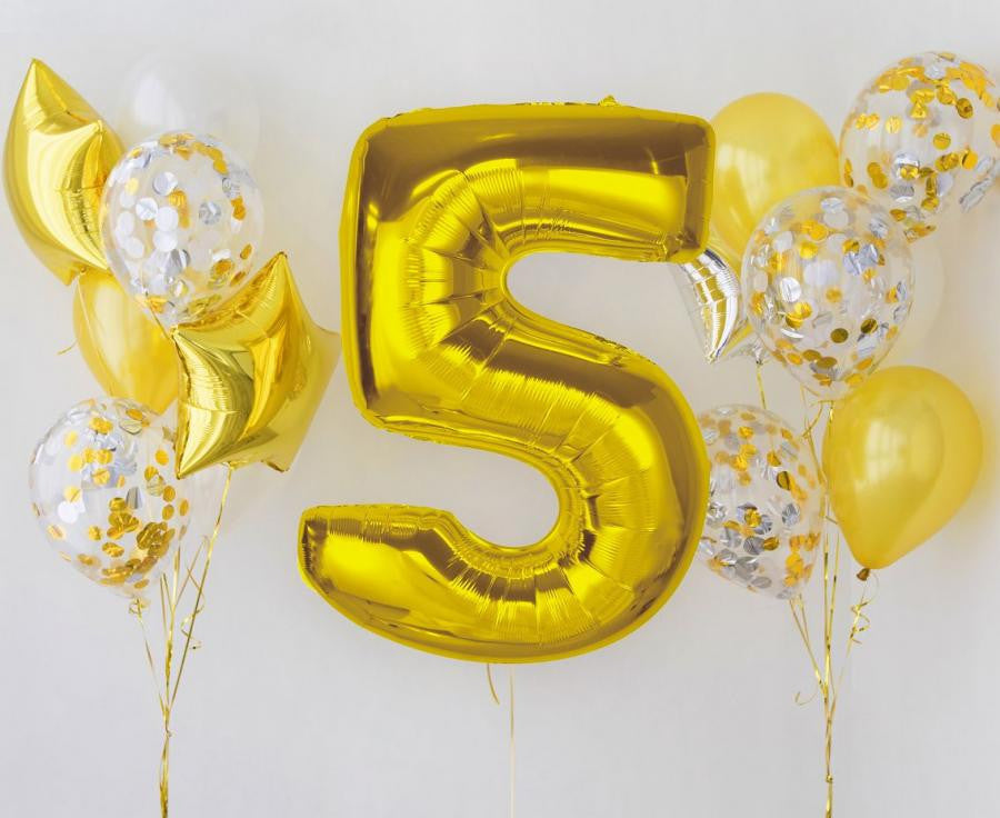 Folijas balons "Cipars 5", 92 cm