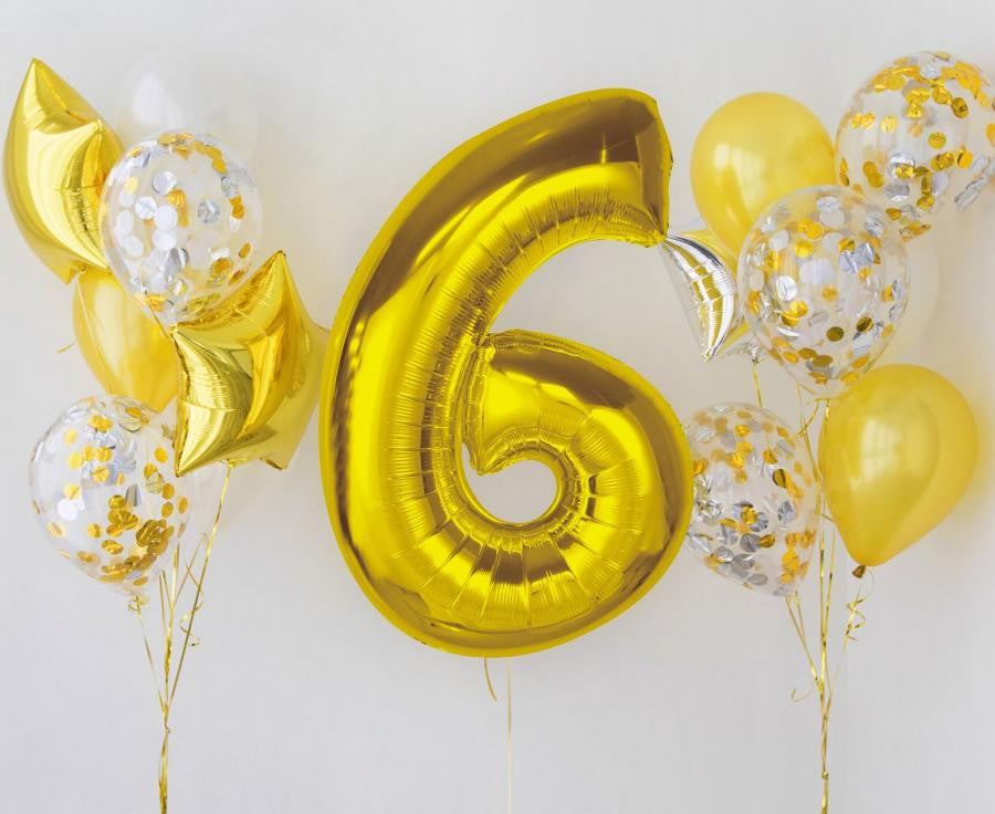 Folijas balons "Cipars 6", 92 cm