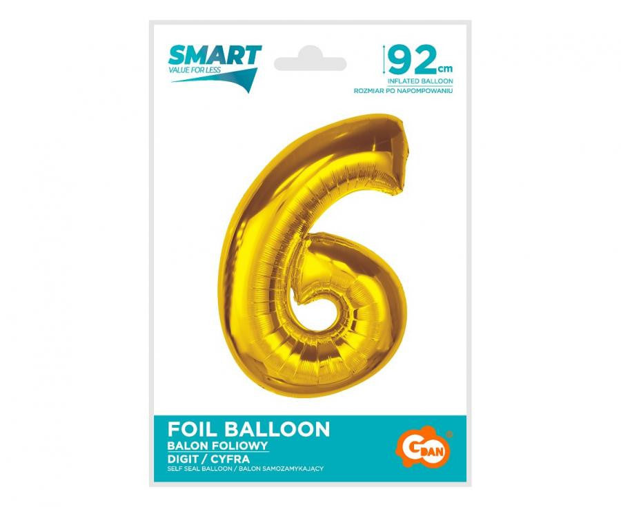 Folijas balons "Cipars 6", 92 cm